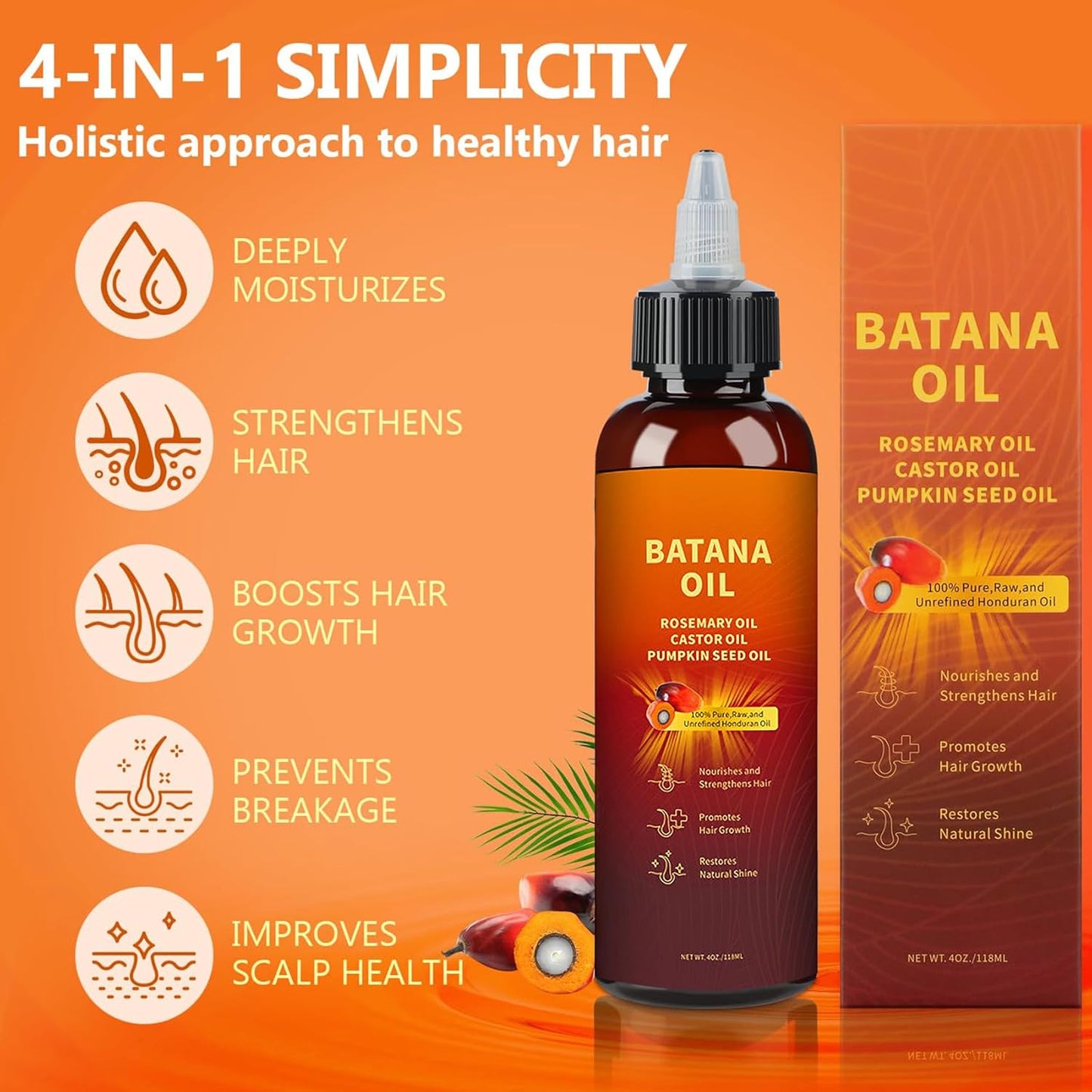 Honduran Batana Oil – 4-in-1 Hair & Scalp Formula For Men