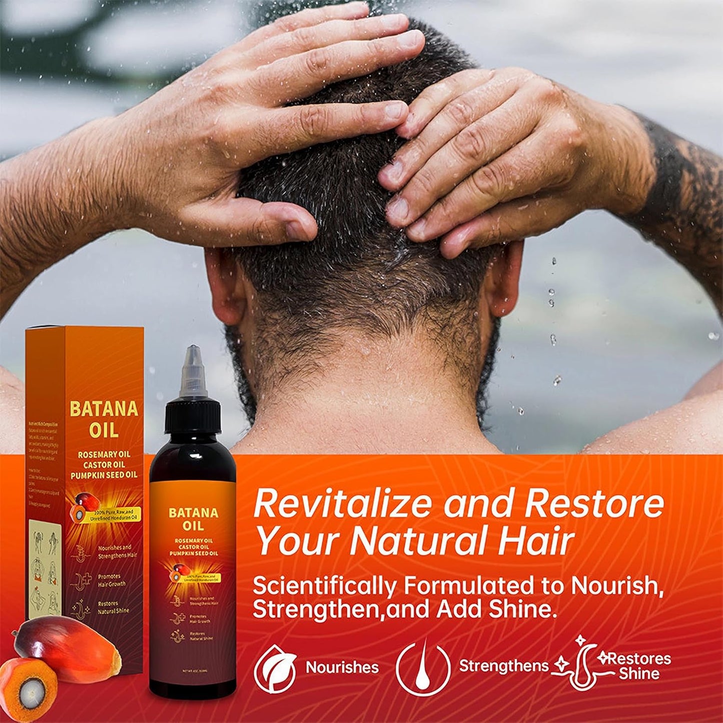 Honduran Batana Oil – 4-in-1 Hair & Scalp Formula For Men